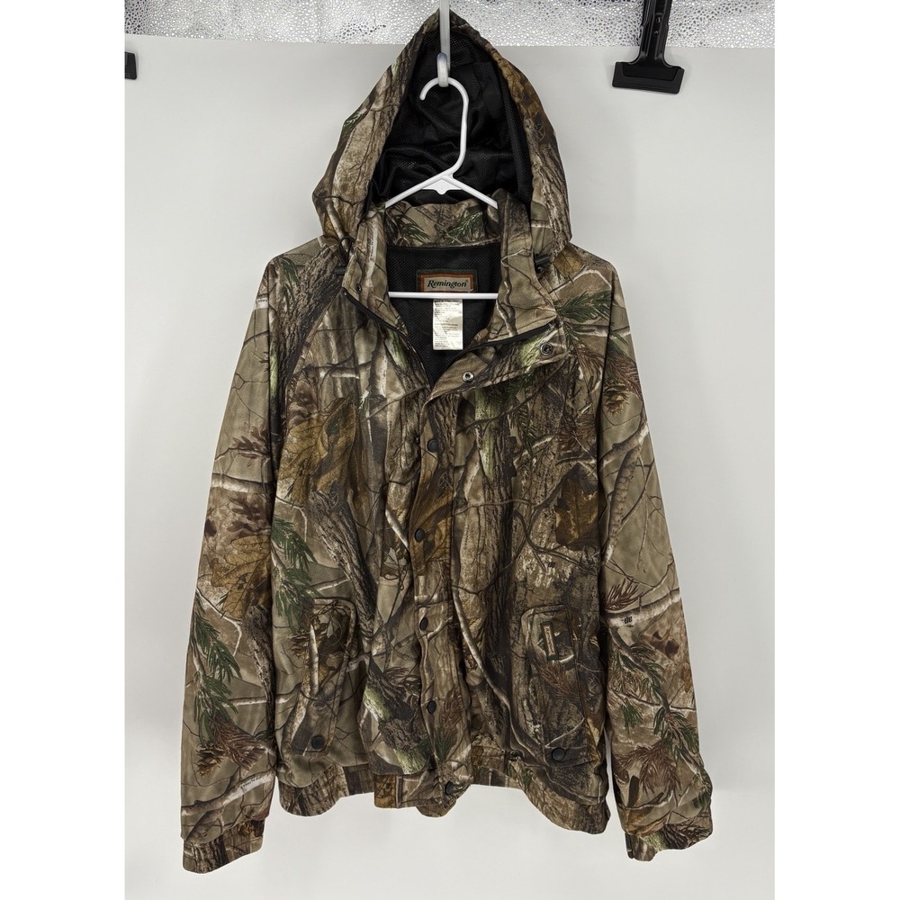 Remington Mens XL Realtree Camo Hunting Jacket Hooded Soft Shell Coat